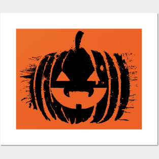 Spooky Laughing Pumpkin Head | Halloween Posters and Art